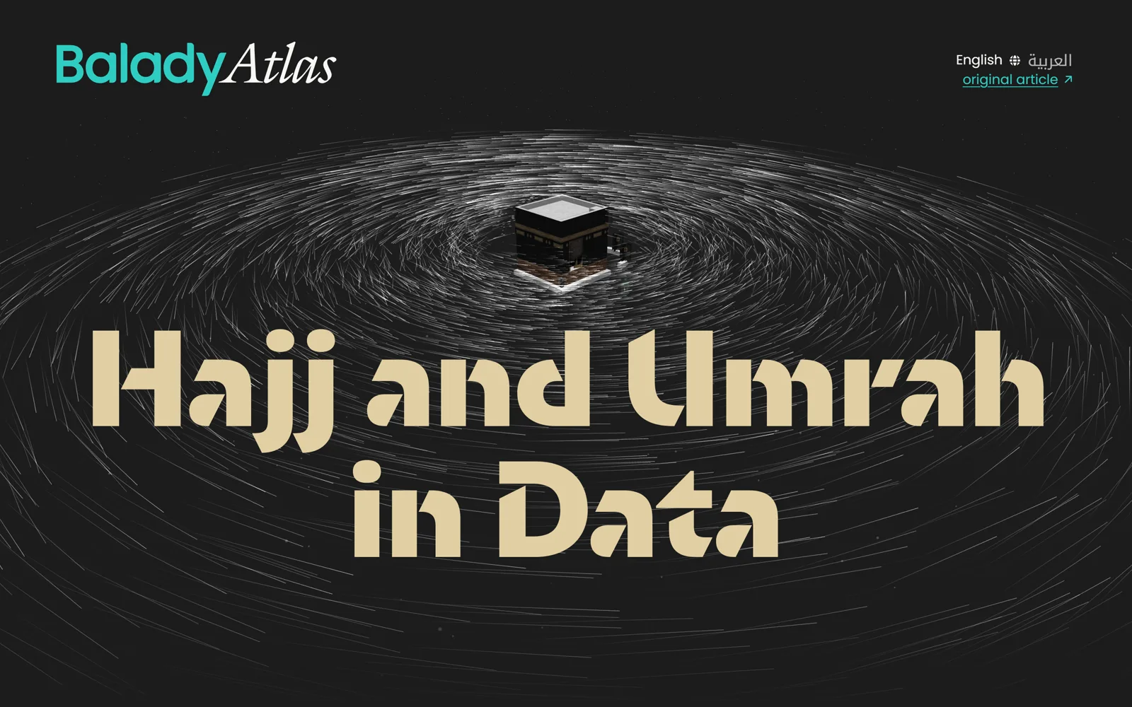 The opening screen, the Kaaba ringed by the trails of circling pilgrims