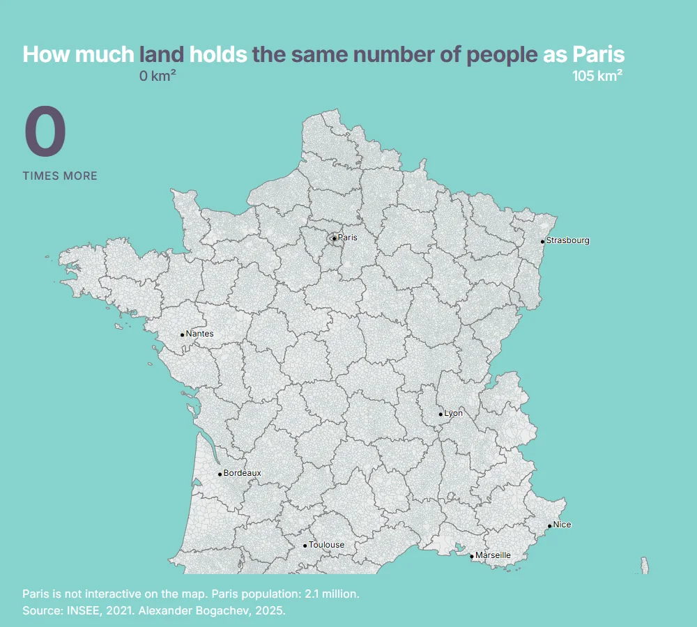The map at rest, every commune of metropolitan France drawn